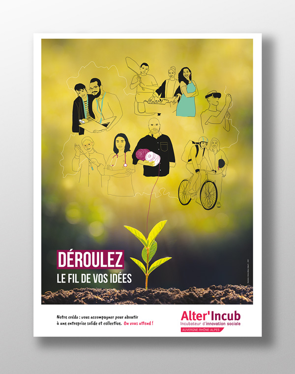 Affiche pour Alter Incub "déroulez vos idées"